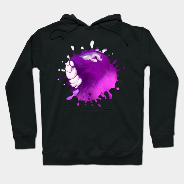 Purple/White Acrylic Pour Painting Hoodie by Designs_by_KC